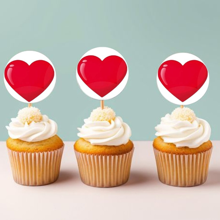 Opłatek na tort, muffinki LOVE SERDUSZKA WALENTYNKI WZ. VIII