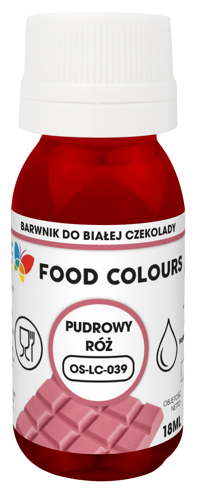 Barwnik do czekolady i mas tłustych pudrowy róż 18 ml Food Colours
