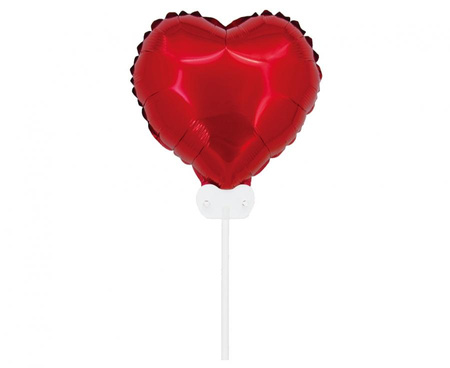 #BFK Balon foliowy "Serce", 11" czerwone, z patyczkiem i zaworem AA