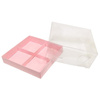 Pudełko na 4 monoporcje 17,5x17,5x7,5 cm RÓŻOWE