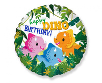 #BFK Balon foliowy 18" FX - Happy Birthday - Dino, niepakowany