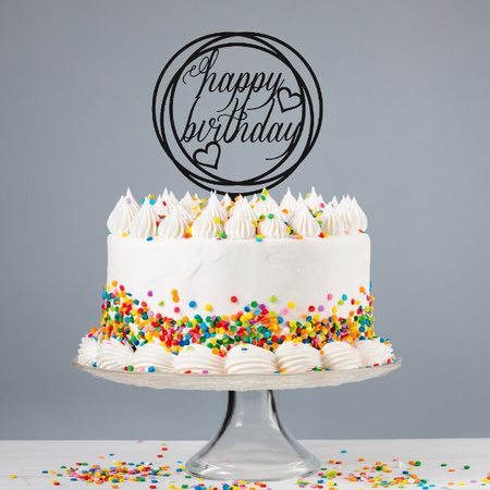 Topper na tort HAPPY BIRTHDAY wz.II