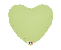 #BFK Balon Ibrex Hel, serce 14", Pastel Green, 5 szt.