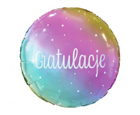 #BFK Balon foliowy Gratulacje (tęczowy), 18 cali KK