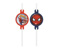 #ZSŁ Rurki (słomki) papierowe z medalionem "Spiderman Crime Fighter", 4 szt.