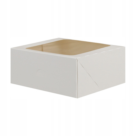 Pudełko na ciasto z oknem 35x26x6 cm BIAŁY 