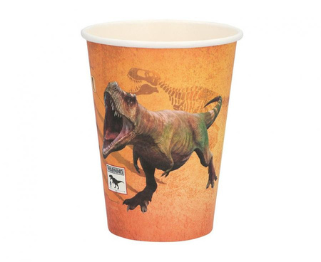 #ZKU Kubeczki papierowe Dinozaur, 250 ml, 8 szt.