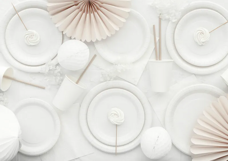 Talerzyki papierowe, biały, 23cm (1 op. / 6 szt.)