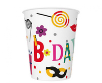 #ZKU Kubeczki pap. Funny B-day, 250 ml, 8 szt.