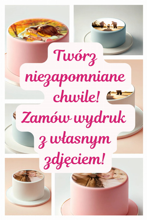 Opłatek na tort z własnym zdjęciem lub grafiką - średnica do 20 cm + NAPIS NA GRAFICE GRATIS
