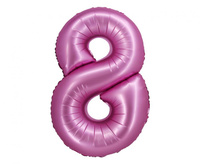#BFC26 Balon foliowy B&C, Cyfra 8, satynowa różowa, 76 cm