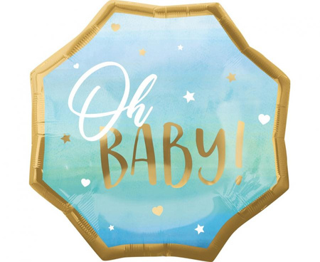 #BFK Balon foliowy SuperShape  Baby Boy, niebieski,55x55 cm, zapakowany