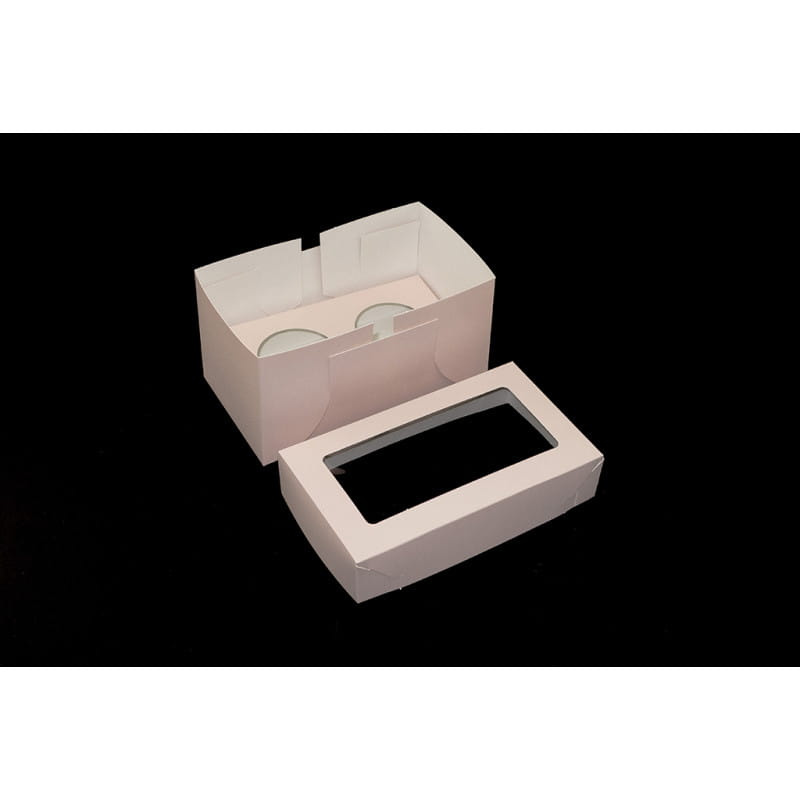 Różowe opakowanie na 2 muffinki – pudełko z wkładką