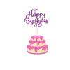 Papierowy topper na tort HAPPY BIRTHDAY FUKSJOWY WZ.I
