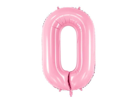 Balon foliowy Cyfra ''0'', 86cm, różowy Party Deco