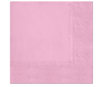 #ZSE Serwetki PAW gładkie jednokolorowe Rosa 33x33 cm / 20 szt.