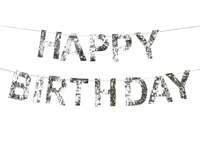 Baner Happy Birthday, 2.2m, srebrny