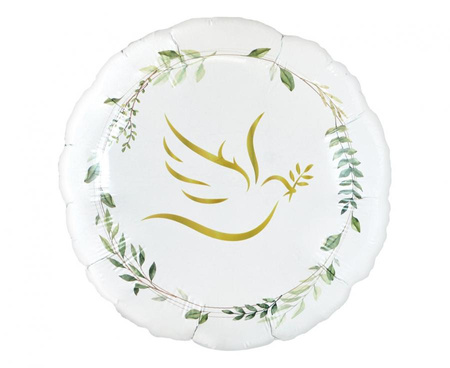 #BFK Balon foliowy Gołąbek z listkami, okrągły 18 cali AA