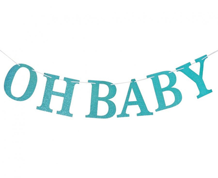 #DEGI Girlanda papierowa brokatowa B&G Oh Baby, jasnoniebieska, DIY, 300 cm