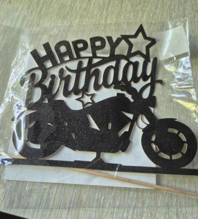 Topper na tort HAPPY BIRTHDAY MOTOCYKL MOTOR WZ.II