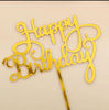 Topper na tort urodzinowy złoty HAPPY BIRTHDAY  11,5x9,5 cm WZ. VII