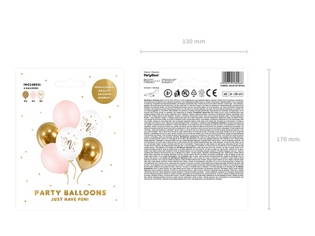 Balony Rainbow 30cm metalizowane, różowe złoto (1 op. / 100 szt.)