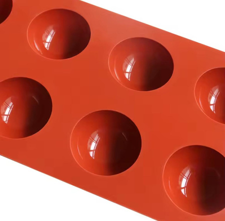 Silikonowa forma do pralin monoporcji żelki PÓŁKULE śr. 6,5cm 6 gniazd