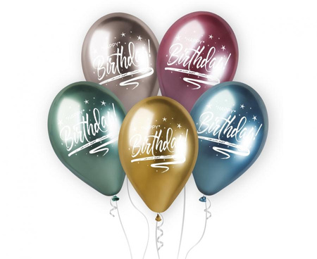 #BL Balony Shiny Premium Hel Happy Birthday, 13"/ 5 szt.