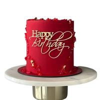 Akrylowy decor topper na bok tortu HAPPY BIRTHDAY ZŁOTY