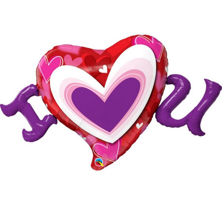 #BFK Balon foliowy 46" QL SHP "I heart U" KK