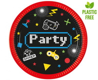 #ZTA Talerzyki papierowe Gaming Party, next generation, 23cm, 8 szt. (plastic-free) KK