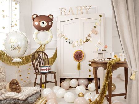 Balon foliowy okrągły Pastylka, 59 cm, srebrny
