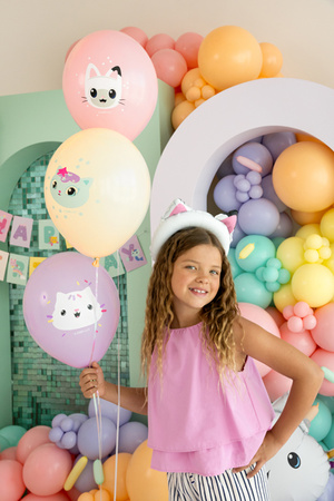 Balony 30 cm, Koci Domek Gabi, mix (1 op. / 6 szt.)
