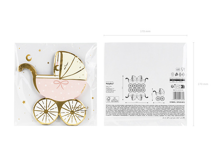 Baner Baby shower, 290x16.5 cm, złoty