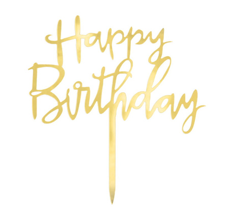 Topper na tort Happy Birthday ZŁOTY Part Pal