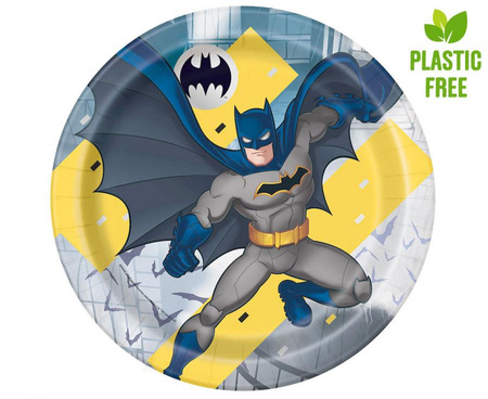 #ZTA Talerzyki papierowe Batman, 23 cm, 8 szt. (plastic-free) KK