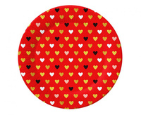 #ZTA_GD Talerzyki papierowe Kolekcja XOXO (czerwone), 18 cm/ 6 szt.