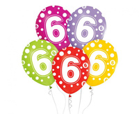 #BL Balony z cyframi: 6, 12 cali/ 5 szt.