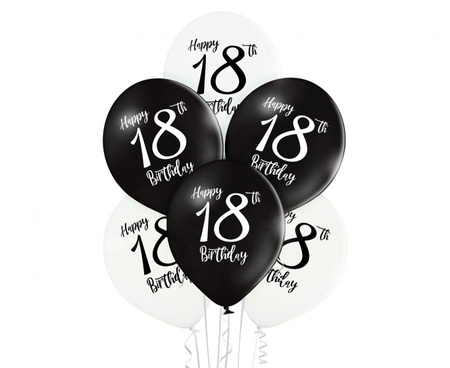 #BL Balony D11 Birthday 18 1C2S, 6 szt.