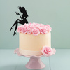 Topper CZARNY KOBIETA KORONA LUSTERKO 16x12 cm