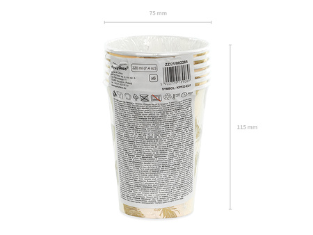 Kubeczki, różowe złoto, 220ml (1 op. / 6 szt.)