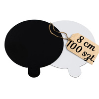 Bankietówka podkład pod monoporcję CZARNO BIAŁA 8 cm 100 szt.