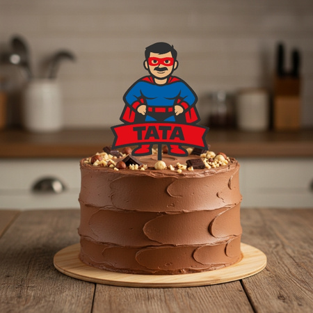 Topper na tort 16x7,5 cm SUPER TATA DZIEŃ TATY WZ.I