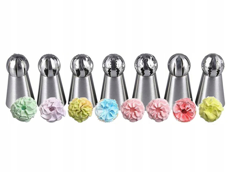 Tylki sferyczne ze stali nierdzewnej i akcesoria do dekoracji ciast