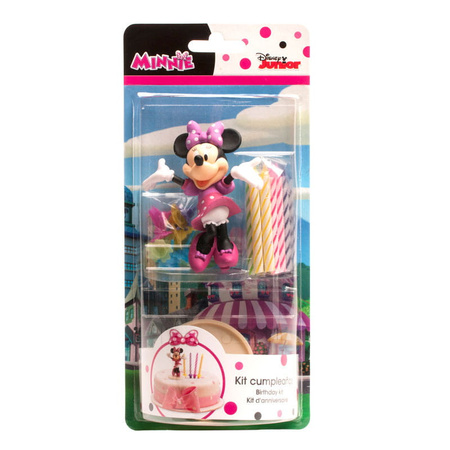 Zestaw świeczki urodzinowe i figurka PVC Myszka Minnie na tort DeKora