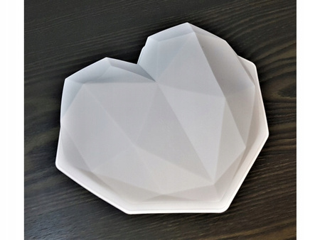 Forma silikonowa na tort musowy SERCE GEMOETYRCZNE TECHNO ORIGAMI