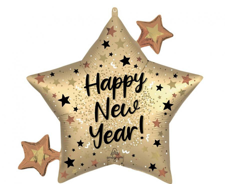 #BFK Balon foliowy SuperShape Satin NYE Natural Sparkle Star