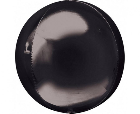 #BFK Balon foliowy 15" ORBZ - kula czarna (niepakowany)