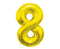 Balon foliowy B&C Cyfra 8, złota, 85 cm AA