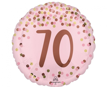 #BFK Balon foliowy 18" Pretty pink 70th birthday